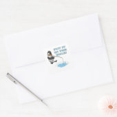 Zet het in de kat. vierkante sticker (Envelop)