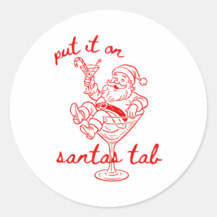 Zet het op de rekening van Sinterklaas Funny Chris Ronde Sticker