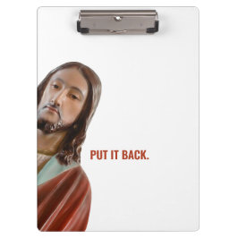 Zet het terug grappige Jezus op witte achtergrond Klembord