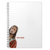 Zet het terug grappige Jezus op witte achtergrond Notitieboek (Voorkant)