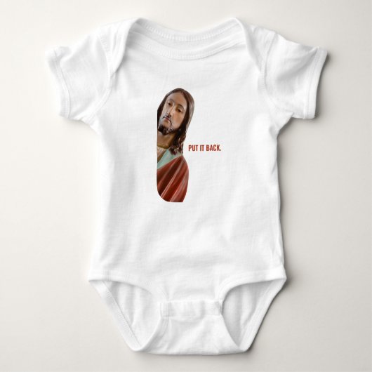 Zet het terug grappige Jezus op witte achtergrond Romper (Voorkant)