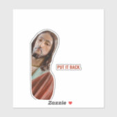 Zet het terug grappige Jezus op witte achtergrond Sticker (Vel)