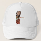 Zet het terug grappige Jezus op witte achtergrond Trucker Pet (Voorkant)