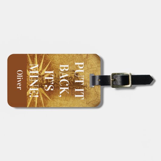 "Zet het terug, het is van mij" Bagagelabel (Voorkant horizontaal)