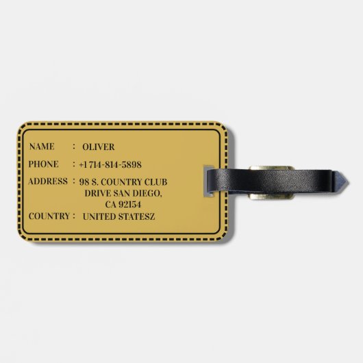 "Zet het terug, het is van mij" Bagagelabel (Achterkant horizontaal)