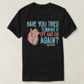 Zet het uit en weer aan Adenosine Cardiale Verplee T-shirt (Design voorkant)