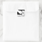 Zet het uit ronde sticker (Tas)