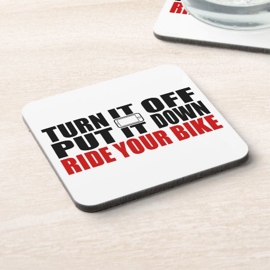 Zet het uit, zet het neer, rijd je bike bier onderzetter (Linkerzijde)