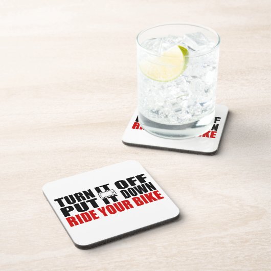 Zet het uit, zet het neer, rijd je bike bier onderzetter (Rechterzijde)