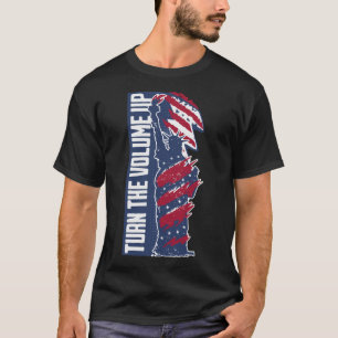 Zet het volume harder Newyorkse minnaar Patriottis T-shirt