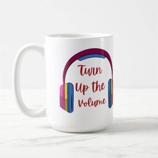 Zet het volume harder op een koffiemok (Links)