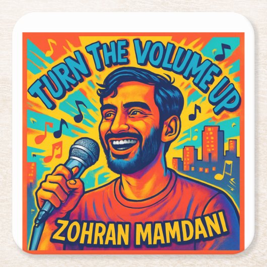Zet het volume harder op kartonnen onderzetters (Voorkant)