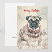 Zet in sneeuw Minimal Vintage Kerstmis Feestdagenkaart (Voorkant / Achterkant)