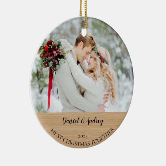 Zet je Afbeelding op een kerstversiering Keramisch Ornament (Rechts)