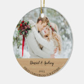 Zet je Afbeelding op een kerstversiering Keramisch Ornament (Links)