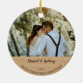 Zet je Afbeelding op een kerstversiering Keramisch Ornament (Achterkant)