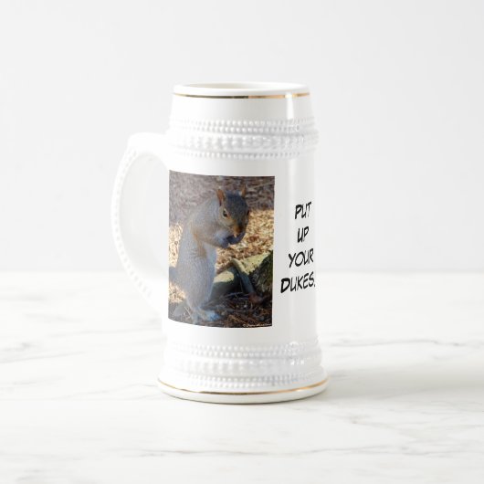 "Zet je Dukes op!" eekhoorn Bierpul (Voorkant links)