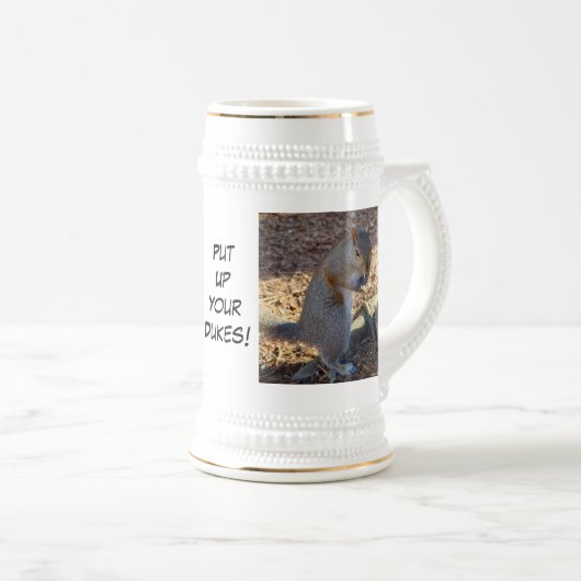 "Zet je Dukes op!" eekhoorn Bierpul (Voorkant rechts)