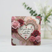 Zet je hart in vuur en vlam met liefde valentijn k feestdagenkaart (Staand voorkant)