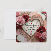 Zet je hart in vuur en vlam met liefde valentijn k feestdagenkaart (Voorkant / Achterkant)