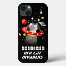 Zet je kat in een Alien Spaceship UFO Sci Fi film Case-Mate iPhone Case