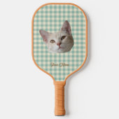 Zet je kattenfoto op Gingham Pickleball Paddle (Voorkant)