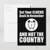 Zet je klokken terug in november, niet in het land briefkaart (Voorkant / Achterkant)