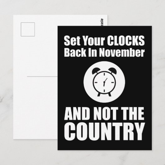 Zet je klokken terug in november, niet in het land briefkaart (Voorkant / Achterkant)