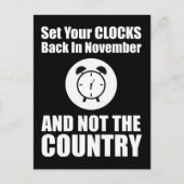 Zet je klokken terug in november, niet in het land briefkaart (Voorkant)
