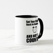 Zet je klokken terug in november, niet in het land mok (Voorkant rechts)