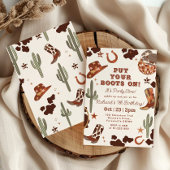 Zet je laarzen op Rodeo Boy verjaardagsfeestje Kaart