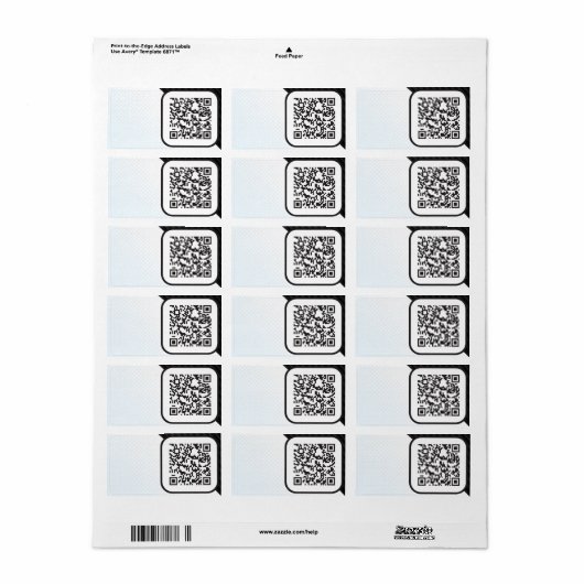 Zet je Scannable QR code op deze Etiket (Full Sheet)