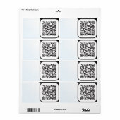 Zet je Scannable QR code op deze Etiket (Full Sheet)