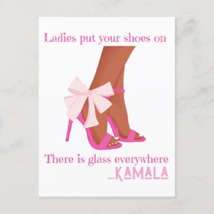 Zet je schoenen op dames, er is overal glas briefkaart