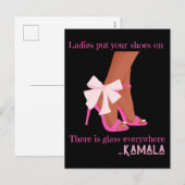 Zet je schoenen op dames, er is overal glas feestdagenkaart (Voorkant / Achterkant)