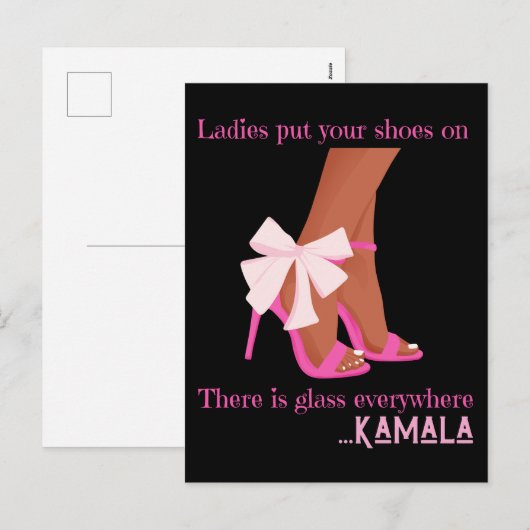 Zet je schoenen op dames, er is overal glas feestdagenkaart (Voorkant / Achterkant)