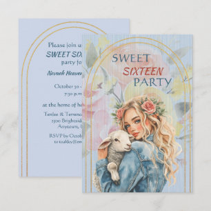 Zet je Sweet Sixteen Dochter Verjaardag Blond Uitn Kaart