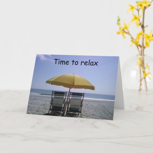 ZET JE VOETEN OP EN ONTSPAN OP JE VERJAARDAG KAART (Gele Bloem)