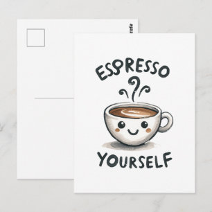 Zet jezelf espresso koffie briefkaart