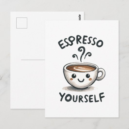 Zet jezelf espresso koffie briefkaart (Voorkant / Achterkant)