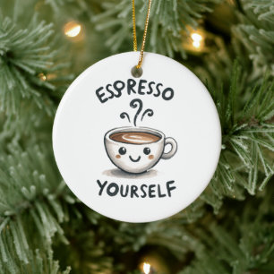 Zet jezelf koffie keramisch ornament
