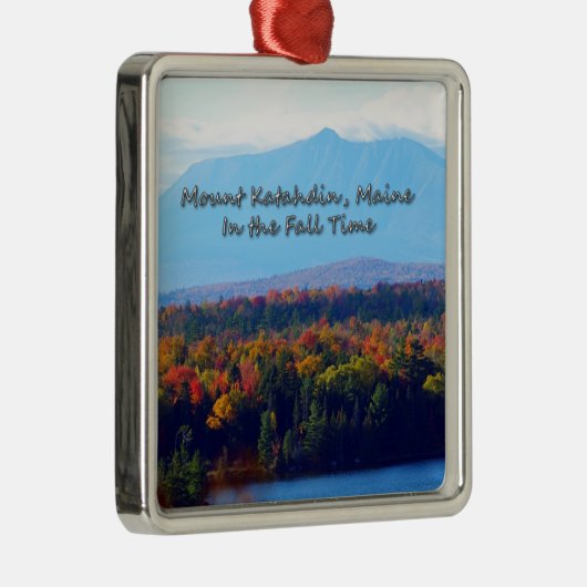 Zet Katahdin in de Herfst Metalen Ornament (Rechts)
