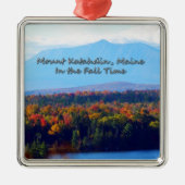 Zet Katahdin in de Herfst Metalen Ornament (Voorkant)