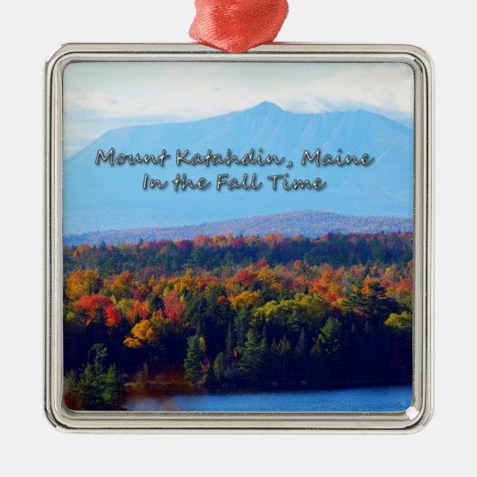Zet Katahdin in de Herfst Metalen Ornament (Voorkant)