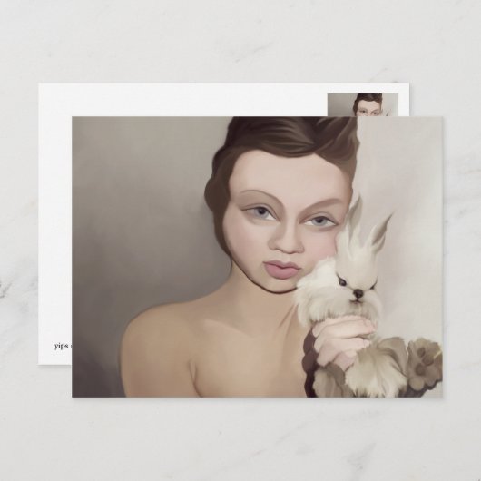 zet konijn op briefkaart (Voorkant / Achterkant)