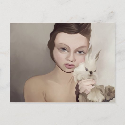 zet konijn op briefkaart (Voorkant)