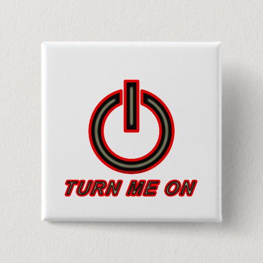 Zet me aan vierkante button 5,1 cm (Voorkant)