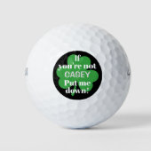 Zet me neer Funny Personalized Green Shamrock Golfballen (Voorkant)