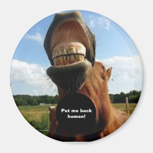 Zet me terug mens! paardenmagneet magneet (Voorkant)