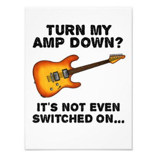 Zet mijn versterker neer elektrische gitaar grappi foto afdruk